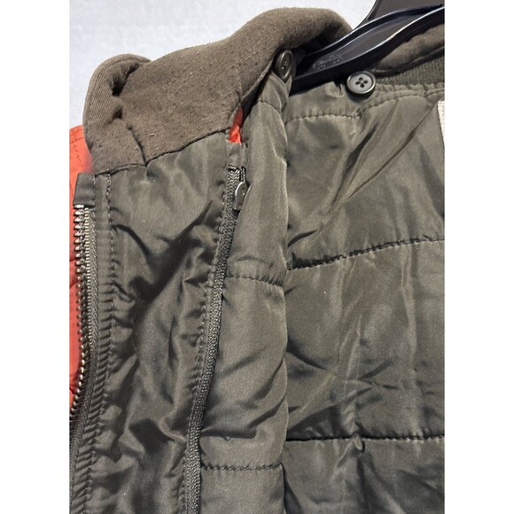Zara Boys Orange/ Olive Green Bomber Jacket, Hooded, Size 10 - Picture 4 of 5